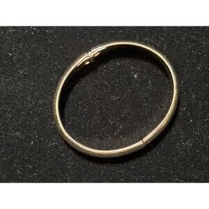 Vintage Whiting & Davis Co Mesh Bags Gold Hinged Bangle Bracelet